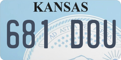 KS license plate 681DOU