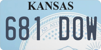 KS license plate 681DOW