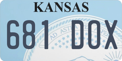 KS license plate 681DOX