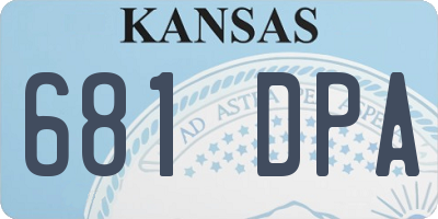 KS license plate 681DPA