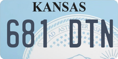 KS license plate 681DTN