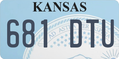 KS license plate 681DTU