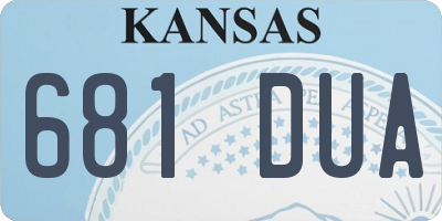 KS license plate 681DUA