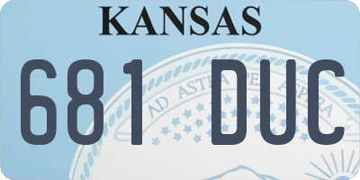 KS license plate 681DUC