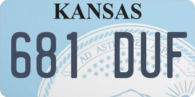 KS license plate 681DUF
