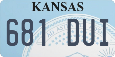 KS license plate 681DUI