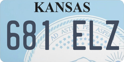 KS license plate 681ELZ