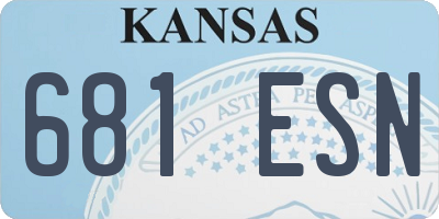 KS license plate 681ESN