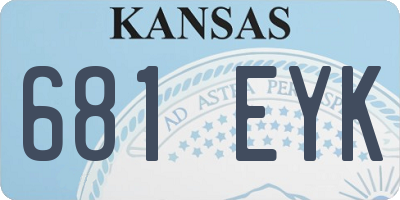 KS license plate 681EYK