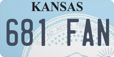 KS license plate 681FAN