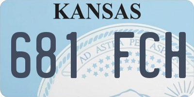 KS license plate 681FCH
