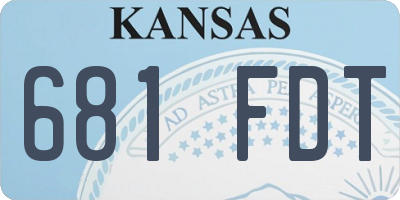 KS license plate 681FDT