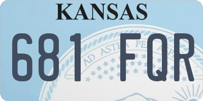 KS license plate 681FQR