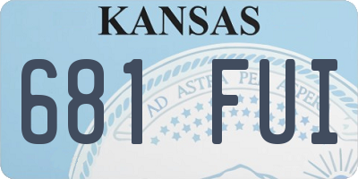 KS license plate 681FUI