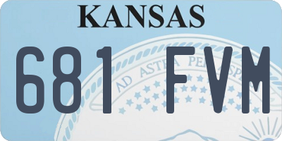 KS license plate 681FVM