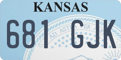 KS license plate 681GJK