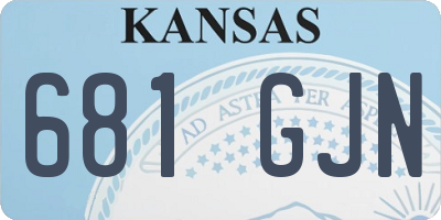 KS license plate 681GJN