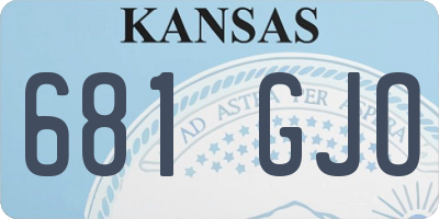 KS license plate 681GJO