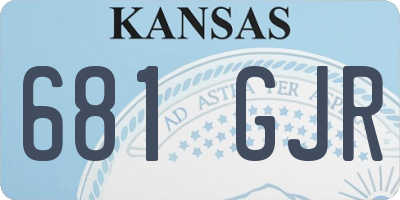 KS license plate 681GJR