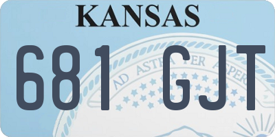 KS license plate 681GJT