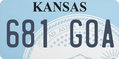 KS license plate 681GOA