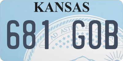 KS license plate 681GOB