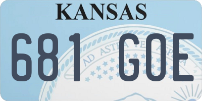 KS license plate 681GOE