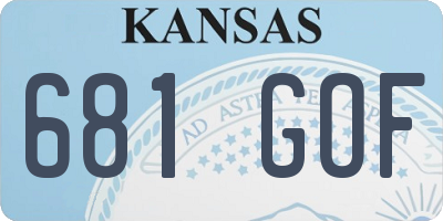 KS license plate 681GOF