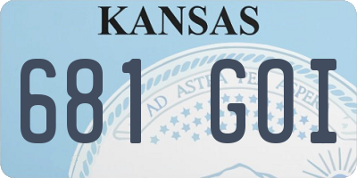 KS license plate 681GOI