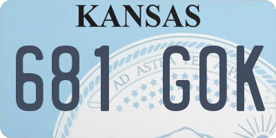 KS license plate 681GOK
