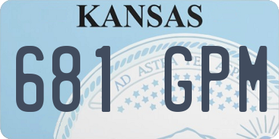 KS license plate 681GPM