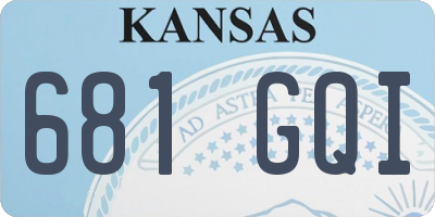 KS license plate 681GQI