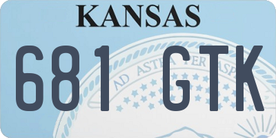 KS license plate 681GTK