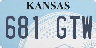 KS license plate 681GTW