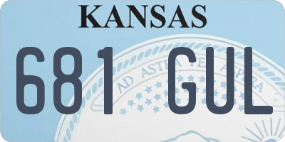 KS license plate 681GUL