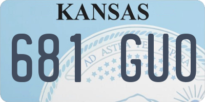KS license plate 681GUO