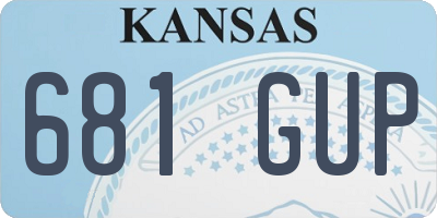 KS license plate 681GUP
