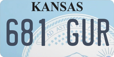 KS license plate 681GUR
