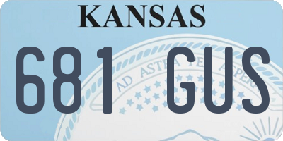 KS license plate 681GUS