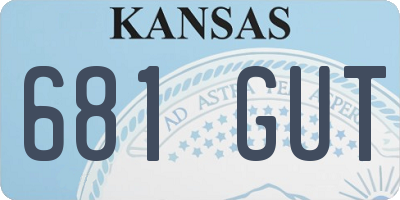 KS license plate 681GUT