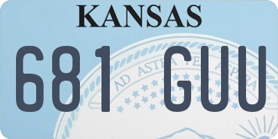 KS license plate 681GUU