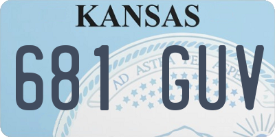 KS license plate 681GUV