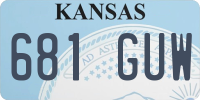 KS license plate 681GUW