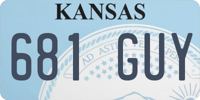 KS license plate 681GUY