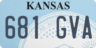 KS license plate 681GVA