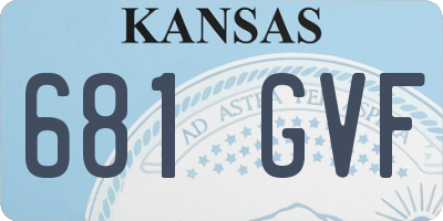 KS license plate 681GVF