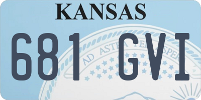 KS license plate 681GVI