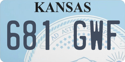 KS license plate 681GWF