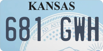 KS license plate 681GWH