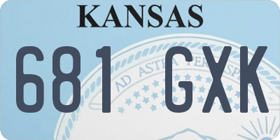 KS license plate 681GXK